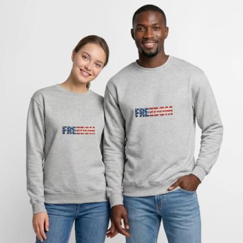 Freedom American Flag Distressed Patriotic Shirt - Unisex Crewneck Sweatshirt