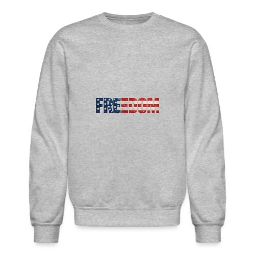 Freedom American Flag Distressed Patriotic Shirt - Unisex Crewneck Sweatshirt