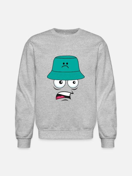freaking out bucket hat - Unisex Crewneck Sweatshirt - heather gray