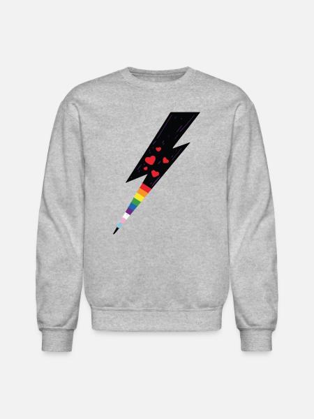 Pride Lightning - Unisex Crewneck Sweatshirt - heather gray