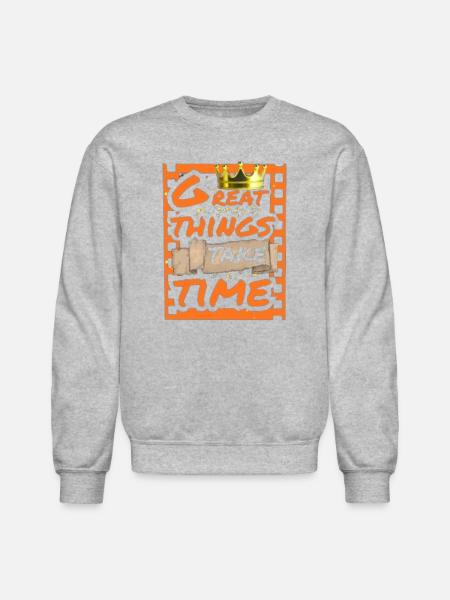 Great Things Take Time Motif - Unisex Crewneck Sweatshirt - heather gray