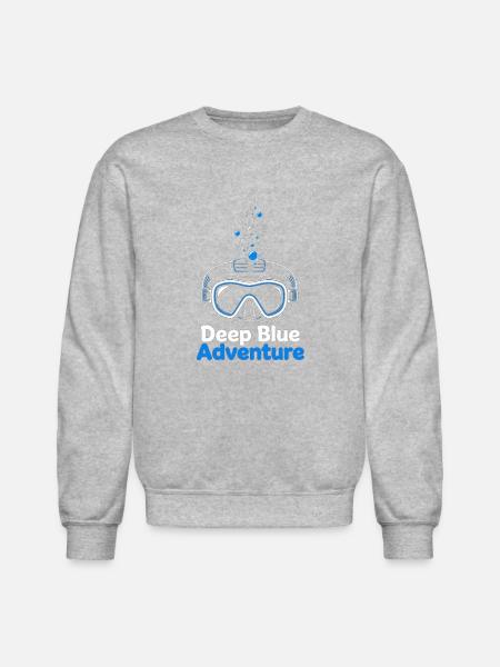 Deep Blue Adventure Dive Mask - Unisex Crewneck Sweatshirt - heather gray