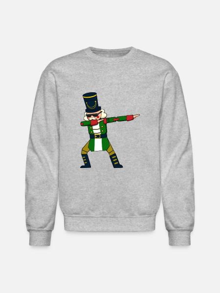 Christmas Soldier Dabbing Nutcracker - Unisex Crewneck Sweatshirt - heather gray