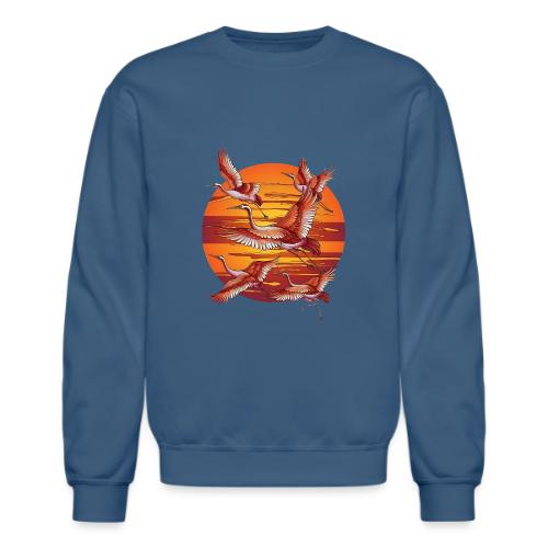 Japanese Cranes Migrating: Travel & Journey - Unisex Crewneck Sweatshirt