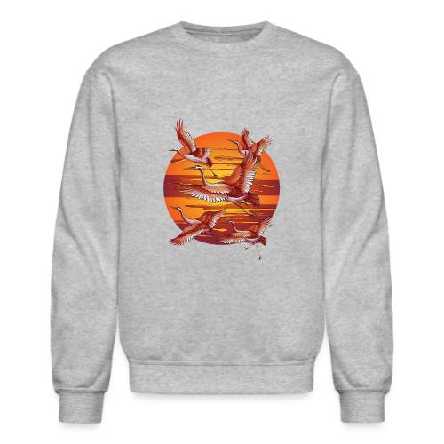 Japanese Cranes Migrating: Travel & Journey - Unisex Crewneck Sweatshirt