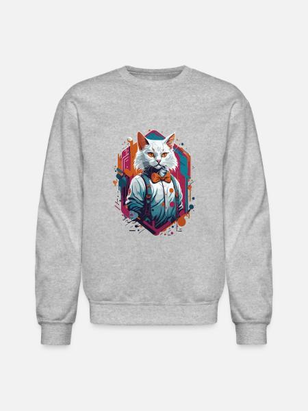 astronaut cat - Unisex Crewneck Sweatshirt - heather gray