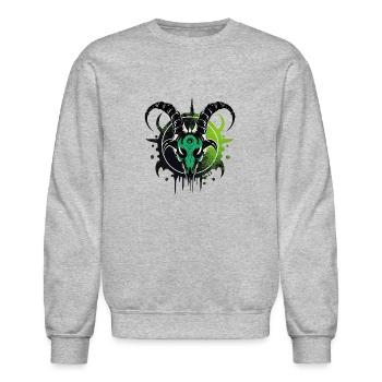Chaos Dalien - Unisex Crewneck Sweatshirt - heather gray - Front - AI Model Female 172 light (172cm) & AI Model Male 185 dark (185cm)
