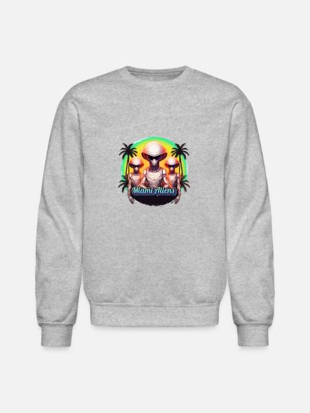 miami aliens - Unisex Crewneck Sweatshirt - heather gray