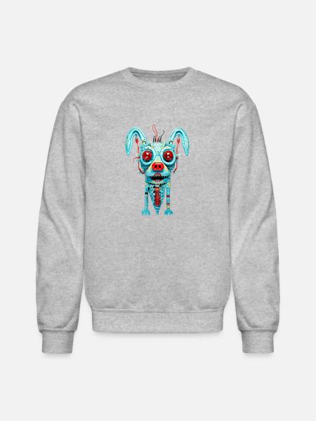 Cyborg dog - Unisex Crewneck Sweatshirt - heather gray