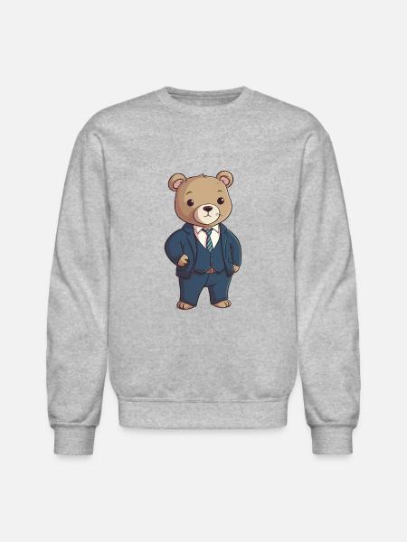 Bear in a Suit - Unisex Crewneck Sweatshirt - heather gray