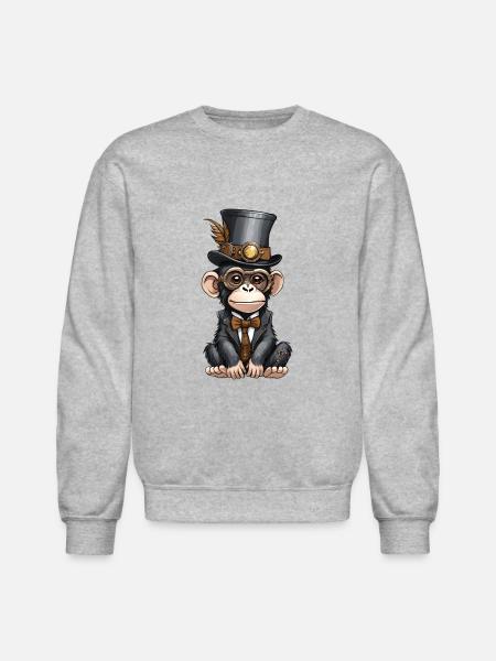 Well-dressed chimpanzee - Unisex Crewneck Sweatshirt - heather gray