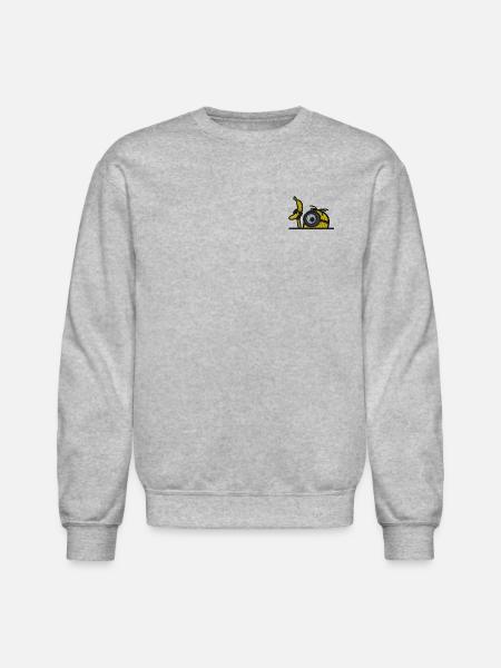 Minions Stuart Banana Embroidery - Unisex Crewneck Sweatshirt - heather gray