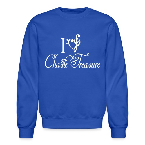 I LOVE Chaste Treasure! (White) - Unisex Crewneck Sweatshirt