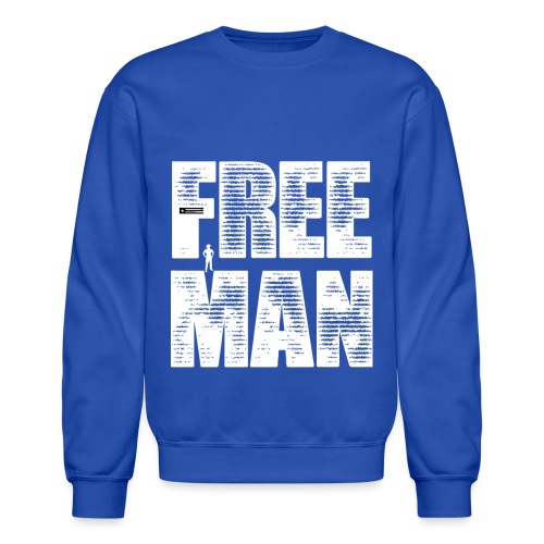 FREE MAN - White Graphic - Unisex Crewneck Sweatshirt