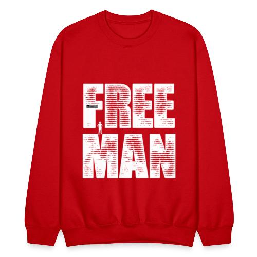 FREE MAN - White Graphic - Unisex Crewneck Sweatshirt