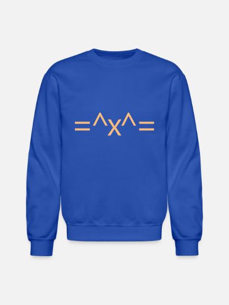Cat Face Emoticon - Unisex Crewneck Sweatshirt - royal blue