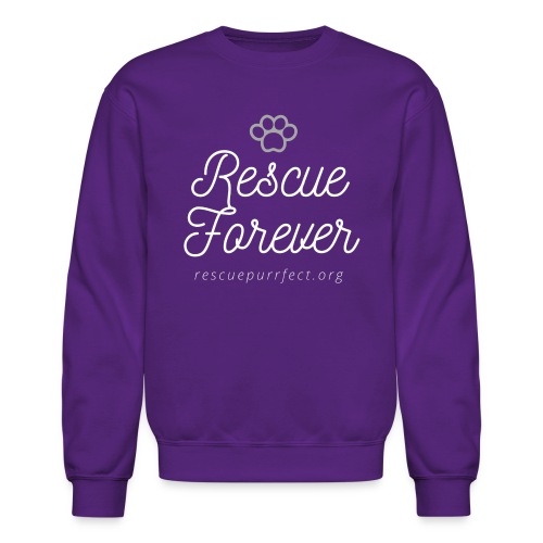 Rescue Forever White/Dark Background - Unisex Crewneck Sweatshirt