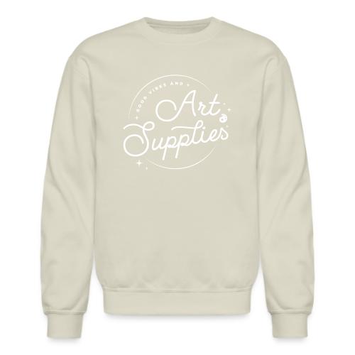 Good Vibes and Art Supplies White - Unisex Crewneck Sweatshirt