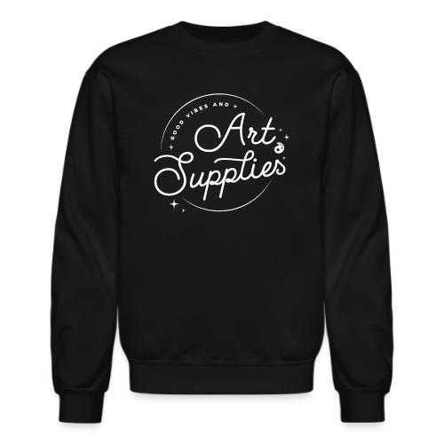Good Vibes and Art Supplies White - Unisex Crewneck Sweatshirt