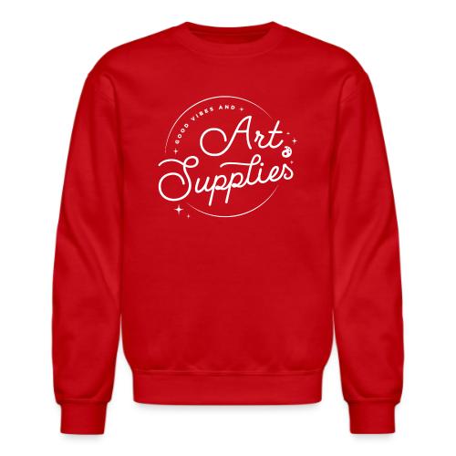 Good Vibes and Art Supplies White - Unisex Crewneck Sweatshirt