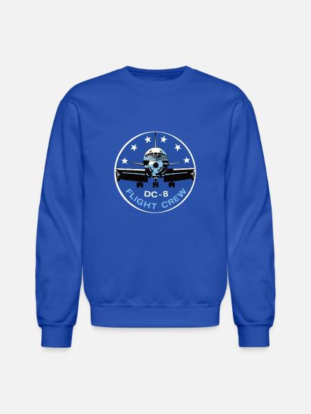 DC-8 Flight Crew Patch - Unisex Crewneck Sweatshirt - royal blue