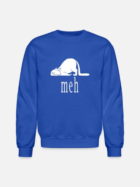 Meh Cat - Unisex Crewneck Sweatshirt - royal blue