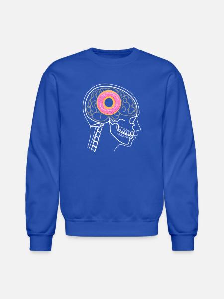 DONUT ON BRAIN X-RAY DESIGN - Unisex Crewneck Sweatshirt - royal blue