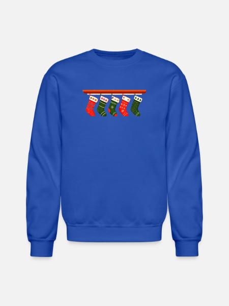 christmas socks t shirt design - Unisex Crewneck Sweatshirt - royal blue