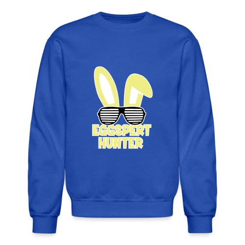 Eggspert Hunter Easter Bunny with Sunglasses - Unisex Crewneck Sweatshirt