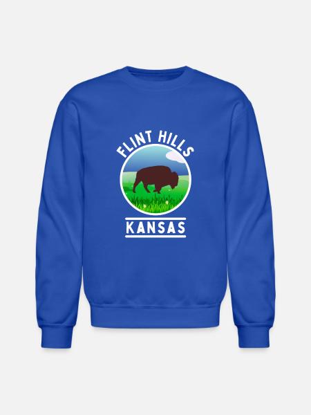 Flint Hills Kansas - Unisex Crewneck Sweatshirt - royal blue