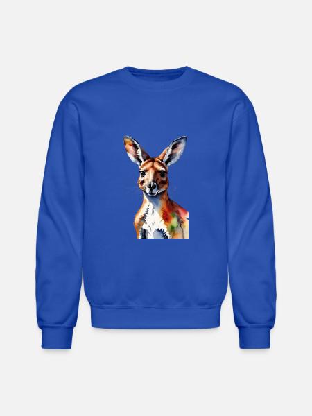 Kangaroo Design - Unisex Crewneck Sweatshirt - royal blue
