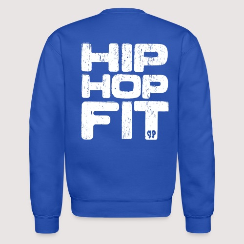 Hip-Hop Fit Logo (White distressed) - Unisex Crewneck Sweatshirt
