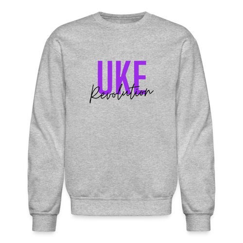 Front & Back Purple Uke Revolution Get Your Uke On - Unisex Crewneck Sweatshirt