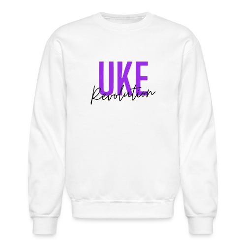 Front & Back Purple Uke Revolution Get Your Uke On - Unisex Crewneck Sweatshirt