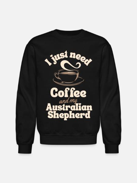 Coffee Australian-shepherd lover - Unisex Crewneck Sweatshirt - black