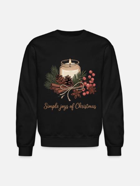 Rustic Christmas Design - Unisex Crewneck Sweatshirt - black