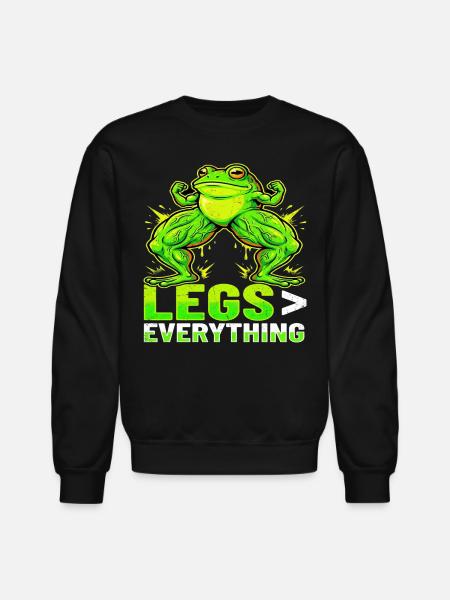 Legs Over Everything Frog - Unisex Crewneck Sweatshirt - black