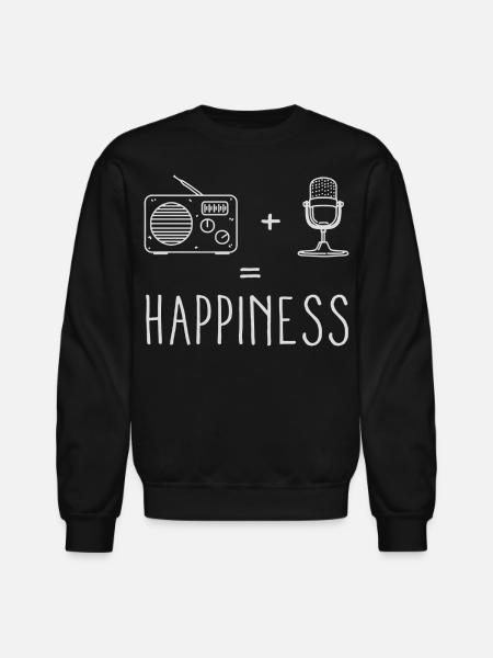 Radio + Microphone = Happiness - Unisex Crewneck Sweatshirt - black
