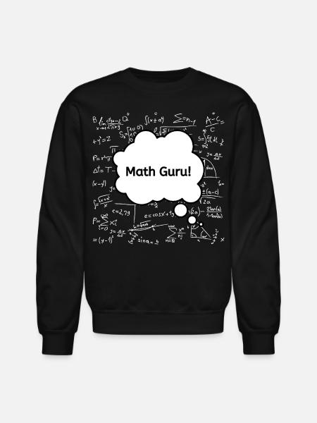 Math Guru Chalkboard - Unisex Crewneck Sweatshirt - black