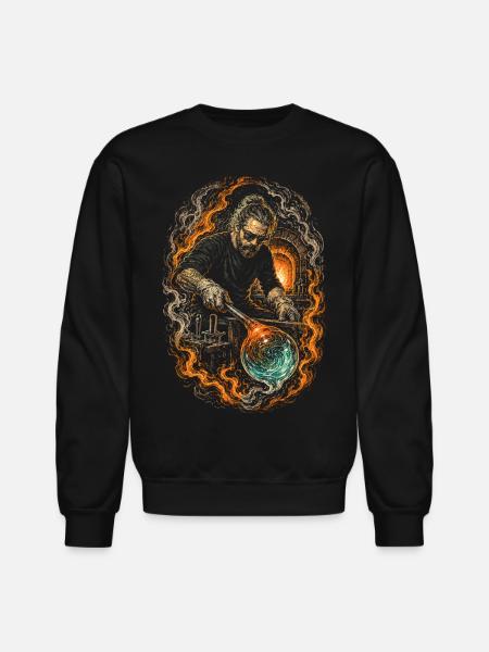 Glass Blowing - Unisex Crewneck Sweatshirt - black