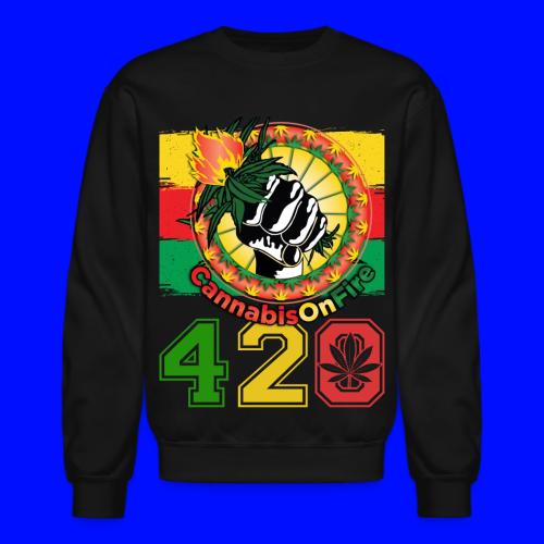 Antic 420 OnFire Herb Weed Marijuana Design - Unisex Crewneck Sweatshirt