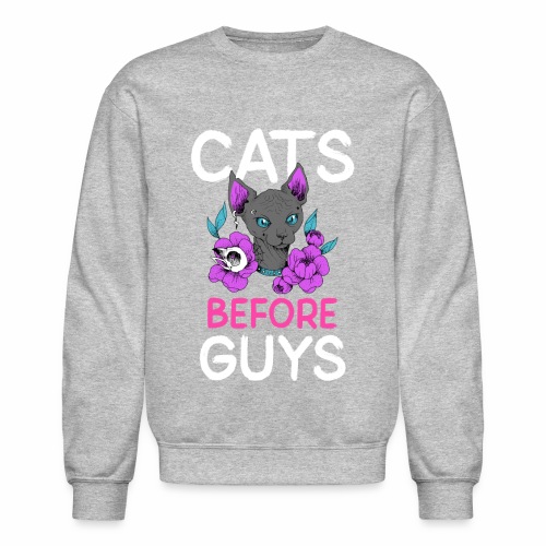 punk cats before guys heart anti valentines day - Unisex Crewneck Sweatshirt