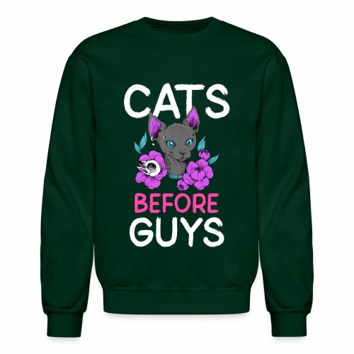 punk cats before guys heart anti valentines day - Unisex Crewneck Sweatshirt