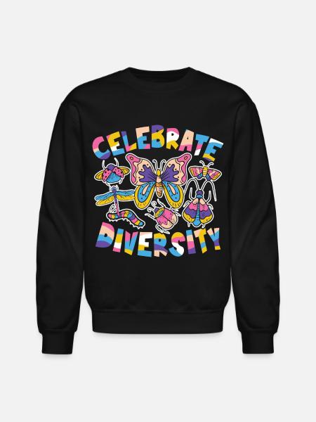 Celebrate Diversity - Unisex Crewneck Sweatshirt - black