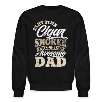 Cigars Smoker - Unisex Crewneck Sweatshirt - black - Front - AI Model Female 172 light (172cm) & AI Model Male 185 light (185cm)