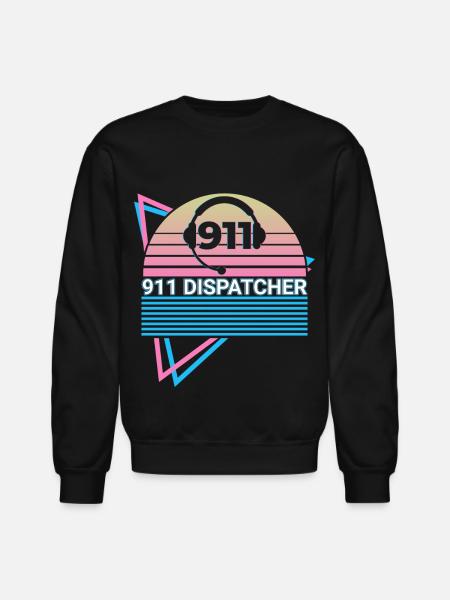 911 Dispatcher Retro - Unisex Crewneck Sweatshirt - black