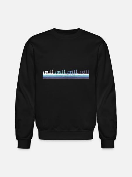 Gradient Chess Pieces Silhouette - Unisex Crewneck Sweatshirt - black