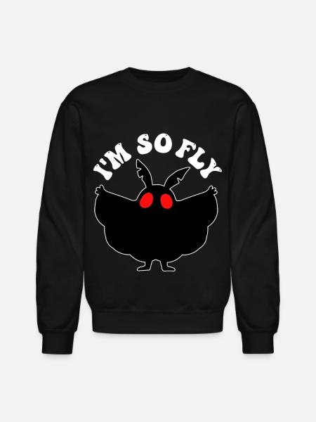 Mothman Cryptid Cryptozoology - Unisex Crewneck Sweatshirt - black