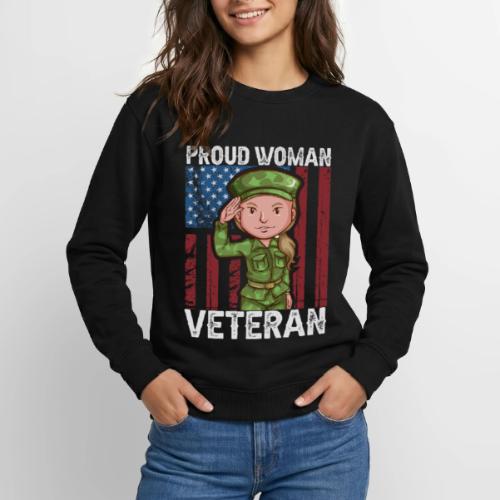 Proud Woman Veteran - Unisex Crewneck Sweatshirt
