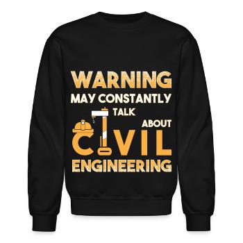 Funny Engineering Student Teacher Civil Engineer - Unisex Crewneck Sweatshirt - black - Front - AI Model Female 172 light (172cm) & AI Model Male 185 light (185cm)